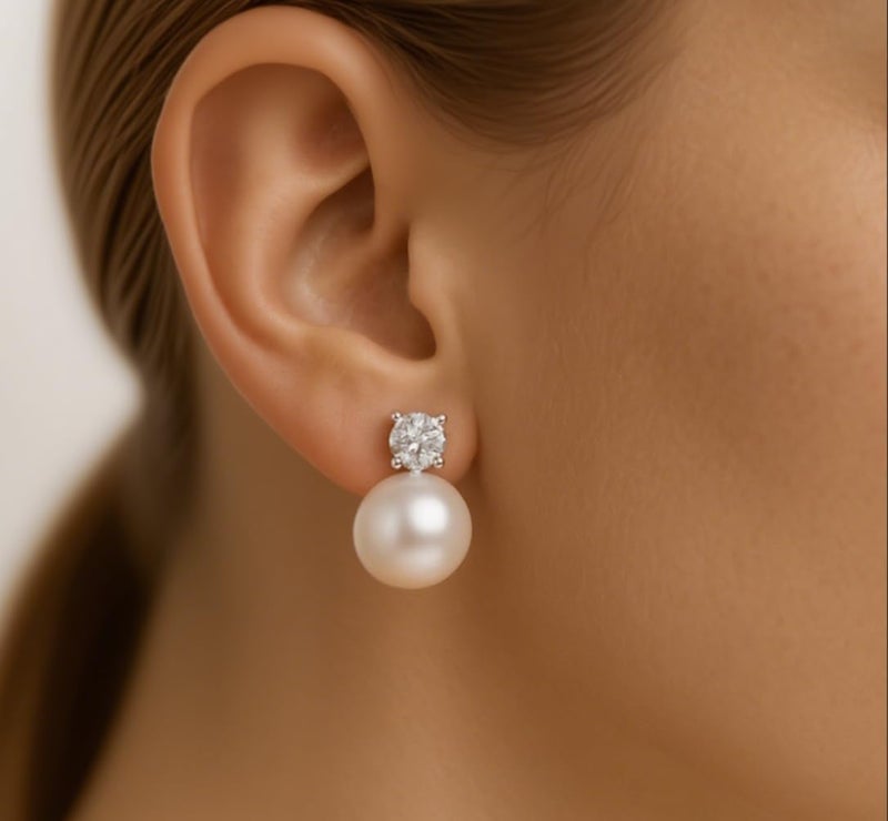 ZENCHEER Pearl Clip on Earrings for Women - 14K Gold Silver Plated Cubic Zirconia Non Pierced Ear Clips Jewelry Gifts for Wedding Bridal Party Gifts - Image 4